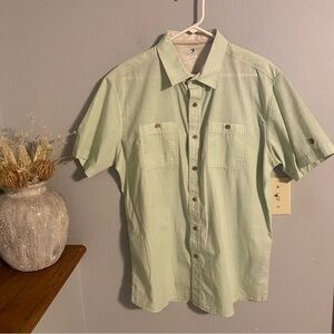 Mens Kuhl Short Sleeve Button Up Dress Shirt  SzL